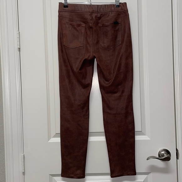 Brown Faux Leather Pull on Pants - Picture 2 of 3